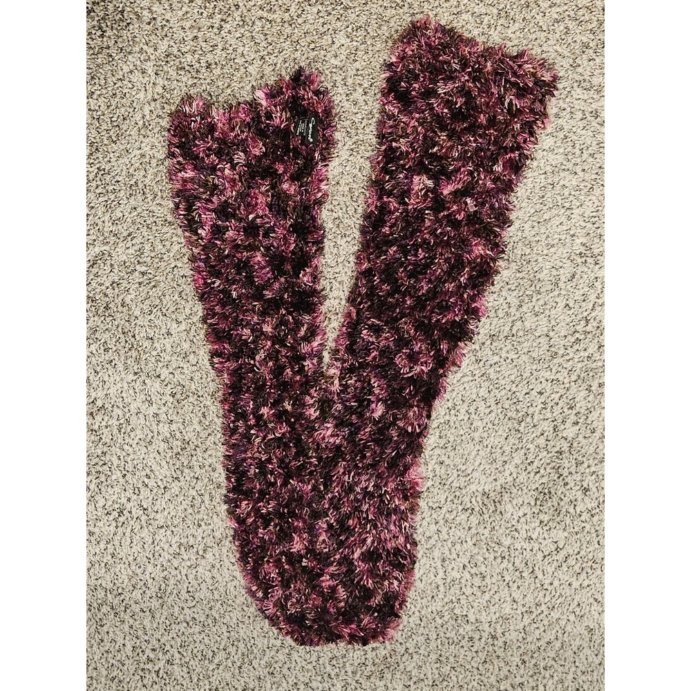 Vintage Cejon Scarf Purple Pink Brown Fuzzy Eyelash Knit Shaggy Boho Y2K Retro